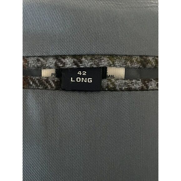 LANDS End Men’s Suit Jacket 42L Blue Tweed Blazer 2 Button Regular Fit Long Wool - Picture 8 of 10